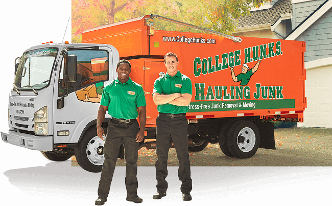 "College Hunks Hauling Junk and Moving" Truck & Staff