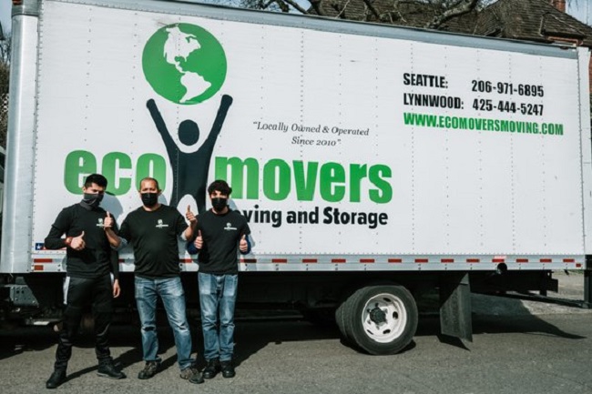 "Eco Movers Moving Eastside" Truck & Staff