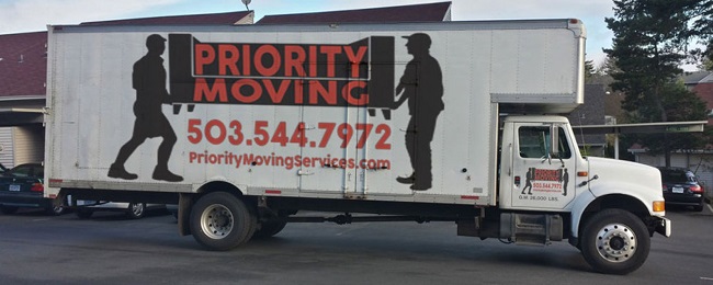 "Priority Moving Services" Truck