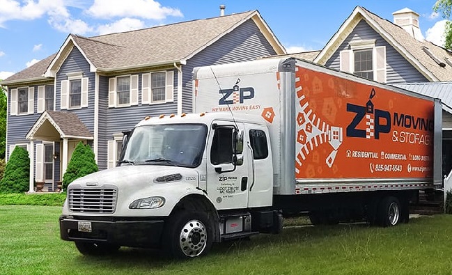 "Zip Moving and Storage" Truck