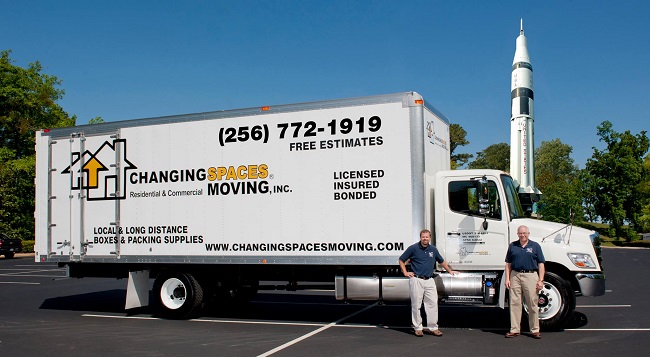 "Changing Spaces Moving Inc." Truck & Staff