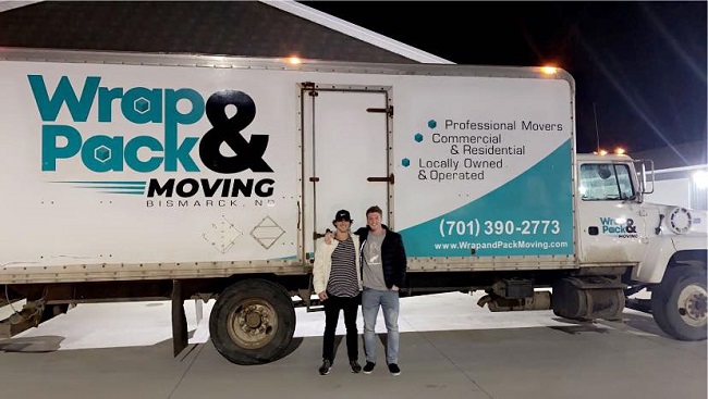 "Wrap & Pack Moving Co." Truck