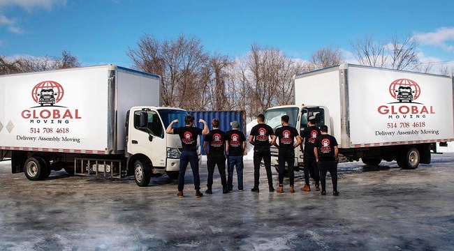 "Global moving déménagement global" Truck & Staff
