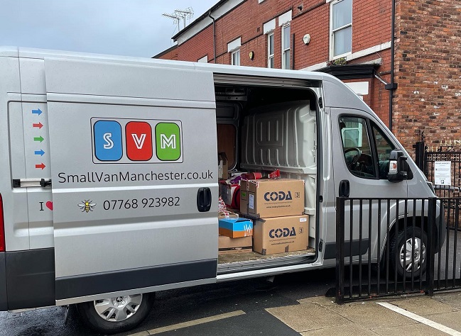 "Small Van Manchester Moving and Student Storage" Truck
